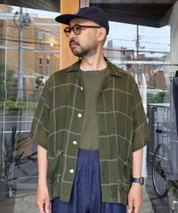 〈NEEDLES〉Cabana Shirt - Cupra Crepe Plaid / Olive, Brown