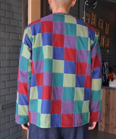 〈NEEDLES〉V-Neck Cardigan - Cotton Oxford Patchwork