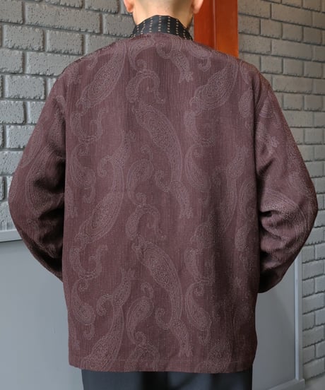 〈NEEDLES〉V Neck Shirt - Rayon Paisley Jacquard / Brown