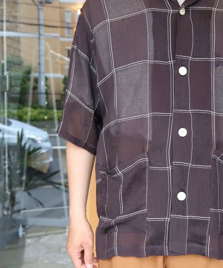 〈NEEDLES〉Cabana Shirt - Cupra Crepe Plaid / Olive, Brown