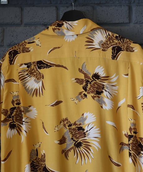 〈SOUTH2 WEST8〉S/S Open Collar Shirt - Eagle / Yellow, Green