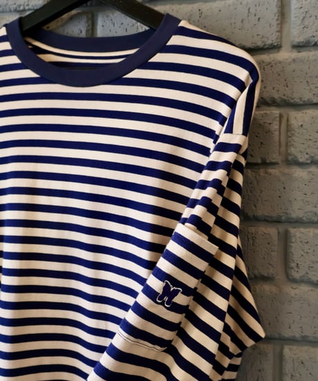 〈NEEDLES〉L/S Crew Neck Tee - Cotton Stripe Jerssey / Navy x Beige, Navy x Mocha