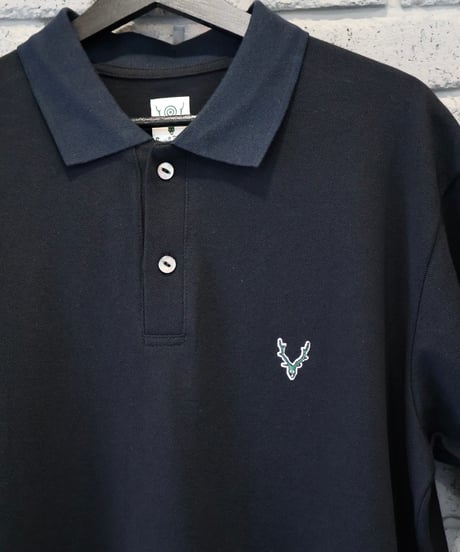 〈SOUTH2 WEST8〉S/S Polo Shirt - Cotton Pique / Green, Black
