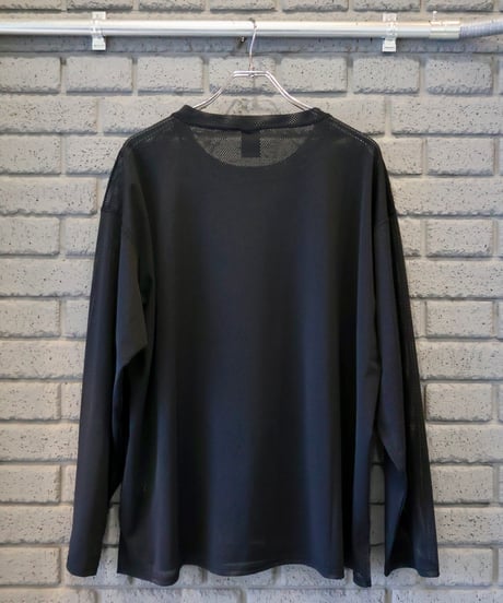 〈SOUTH2 WEST8〉L/S Crew Neck Shirt - Knit Mesh / Black