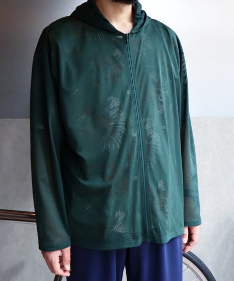 〈SOUTH2 WEST8〉Zipped Hoody - Knit Mesh / Green
