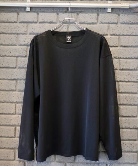 〈SOUTH2 WEST8〉L/S Crew Neck Shirt - Knit Mesh / Black