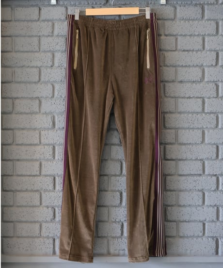 〈NEEDLES〉Narrow Track Pant - C/PE Velour / Steel Blue, Taupe