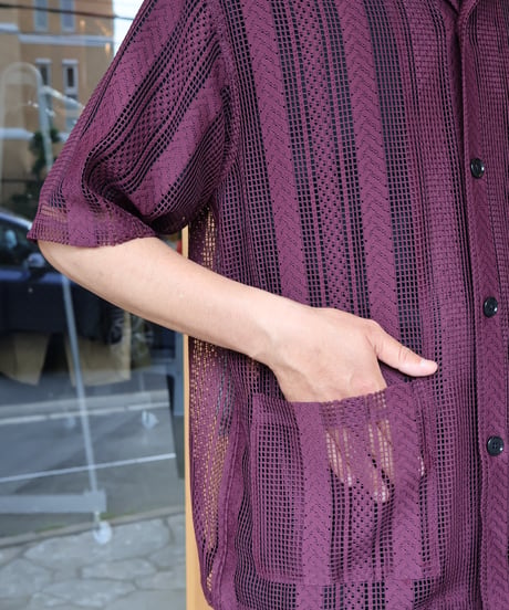 〈SOUTH2 WEST8〉Cabana Shirt - Poly Lace Jq. / Green, Dk.Purple