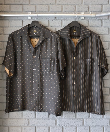 〈NEEDLES〉S/S Italian Collar Shirt - Jacquard Cloth / Dot, Square