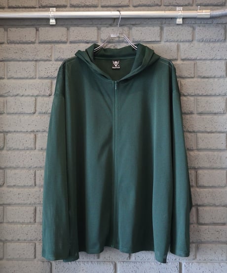 〈SOUTH2 WEST8〉Zipped Hoody - Knit Mesh / Green