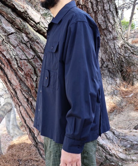〈ENGINEERED GARMENTS〉Bowling Shirt - Cotton Broadcloth / Dk.Navy