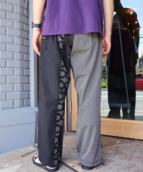 〈ENGINEERD GARMENTS〉Drawstring Pant - Multi Pattern Stripe Jacquard / Black x Grey