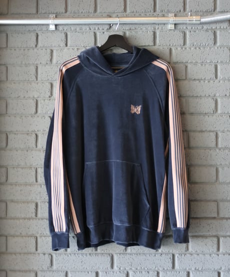 〈NEEDLES〉Track Hoody - C/PE Velour / Steel Blue, Taupe