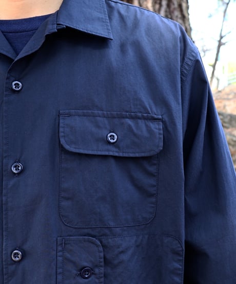 〈ENGINEERED GARMENTS〉Bowling Shirt - Cotton Broadcloth / Dk.Navy