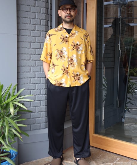 〈SOUTH2 WEST8〉S/S Open Collar Shirt - Eagle / Yellow, Green