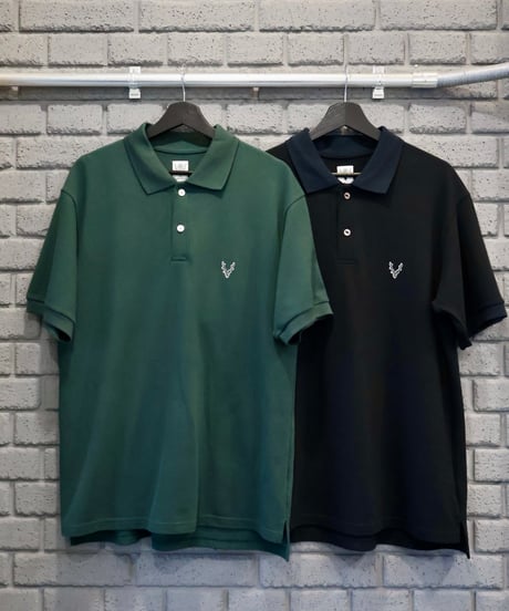 〈SOUTH2 WEST8〉S/S Polo Shirt - Cotton Pique / Green, Black