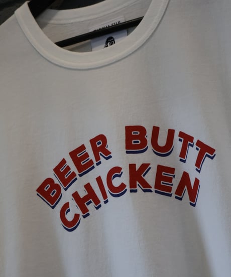 〈TACOMA FUJI RECORDS〉BEER BUTT CHICKEN Tee / White, Oatmeal