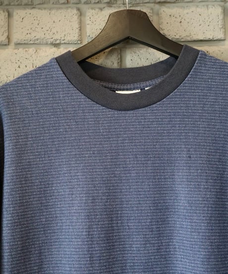 〈WALLA WALLA SPORT〉U.S. Made Jacquard Stripe Tee / Olive. Navy