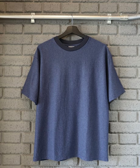 〈WALLA WALLA SPORT〉U.S. Made Jacquard Stripe Tee / Olive. Navy