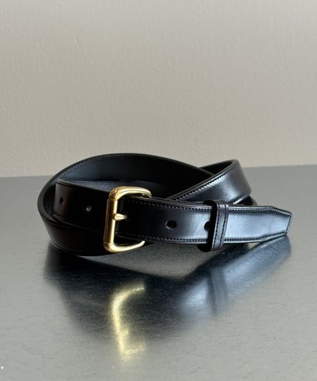 〈TORY LEATHER〉1-inch Roller Buckle Belt / Black