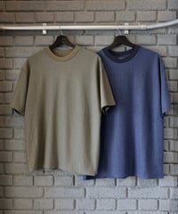 〈WALLA WALLA SPORT〉U.S. Made Jacquard Stripe Tee / Olive. Navy