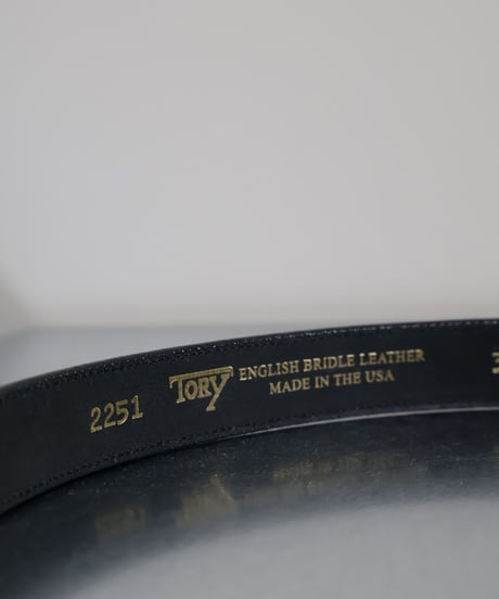 〈TORY LEATHER〉1-inch Roller Buckle Belt / Black