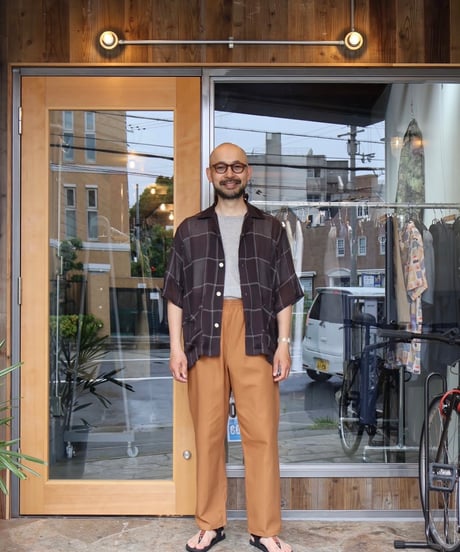 〈NEEDLES〉Cabana Shirt - Cupra Crepe Plaid / Olive, Brown