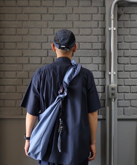〈B:together〉 × 〈Maruchan〉“SHRINK BAG 17L” / Light Blue x Navy Plaid
