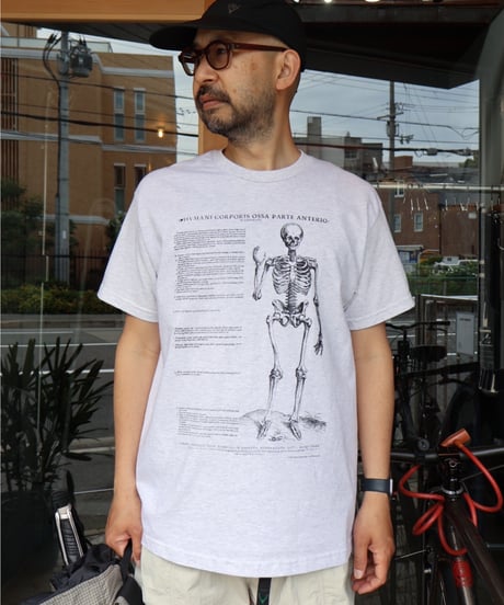 〈COTTON EXPRESSIONS〉 VESALIUS’ S SKELTON Tee / Ash Gray
