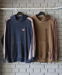 〈NEEDLES〉Track Hoody - C/PE Velour / Steel Blue, Taupe