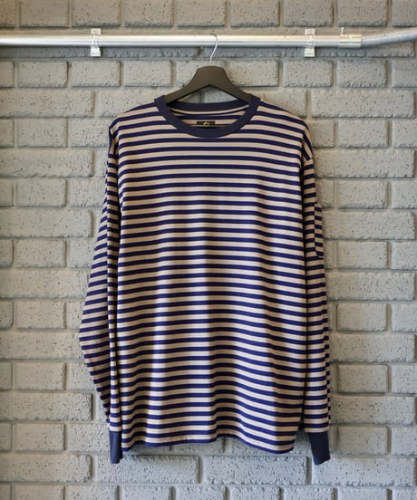 〈NEEDLES〉L/S Crew Neck Tee - Cotton Stripe Jerssey / Navy x Beige, Navy x Mocha