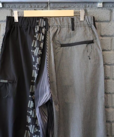 〈ENGINEERD GARMENTS〉Drawstring Pant - Multi Pattern Stripe Jacquard / Black x Grey