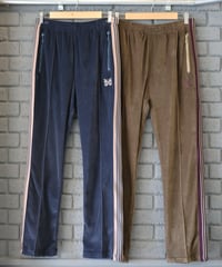 〈NEEDLES〉Narrow Track Pant - C/PE Velour / Steel Blue, Taupe