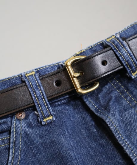 〈TORY LEATHER〉1-inch Roller Buckle Belt / Black