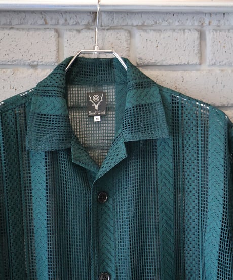 〈SOUTH2 WEST8〉Cabana Shirt - Poly Lace Jq. / Green, Dk.Purple