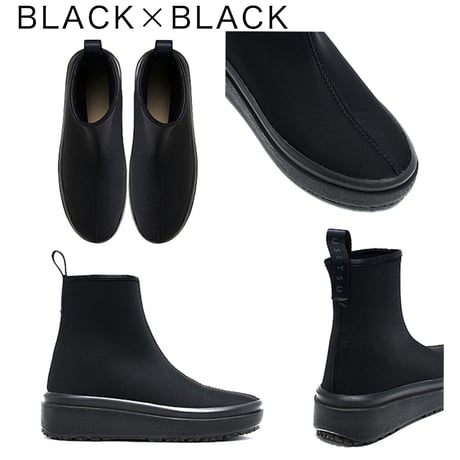 UESETU（ウセツ）ウォータプルーフ ノンスリップ スニーカー リガバリー スノーブーツ U-001-543 Grippy “グリッピー” [BLACK/BLACK]