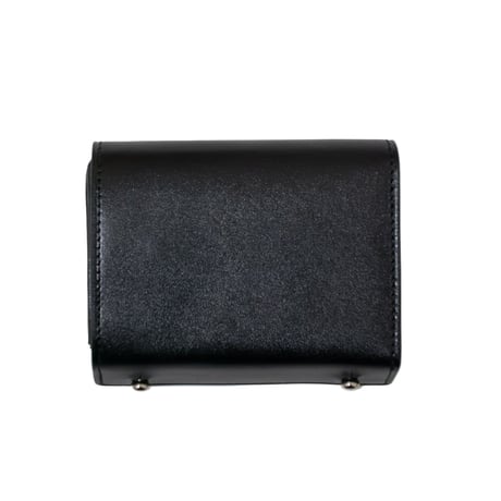 ブラックレザー三つ折り財布 リアルレザー】プレート三つ折りウォレット（財布） | tk.TAKEO