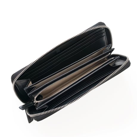 正介 [マサスケ] MASASUKE 栃木レザーラウンドファスナー 長財布 BLACK
