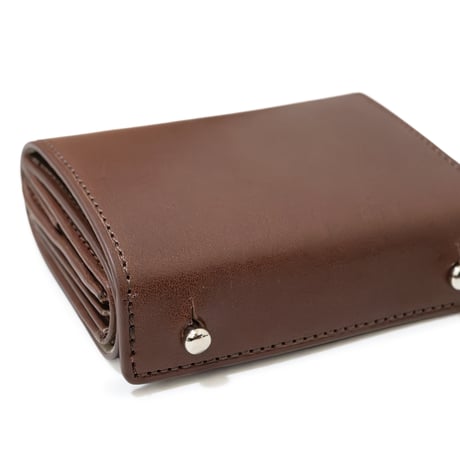 正介 [マサスケ] MASASUKE 栃木レザーコンパクトカシメ財布 BROWN