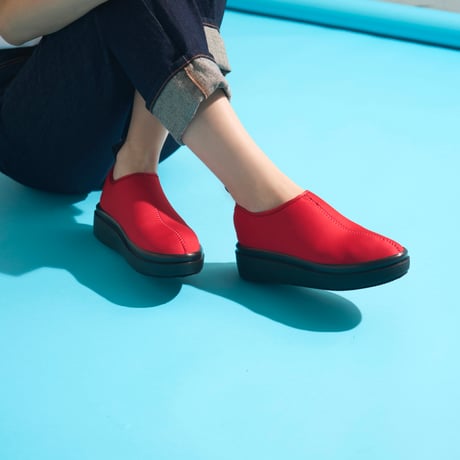 UESETU（ウセツ）ウォータリペレント スニーカー リガバリー レインシューズ U-003-543  Basic “ベーシック” RED×BLACK