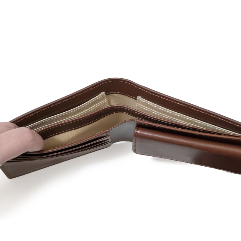 正介 [マサスケ] MASASUKE 栃木レザー二つ折り財布 BROWN | 正介商店