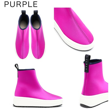 UESETU（ウセツ）ウォータプルーフ ノンスリップ スニーカー リガバリー スノーブーツ U-001-543 Grippy “グリッピー” PURPLE×WHITE