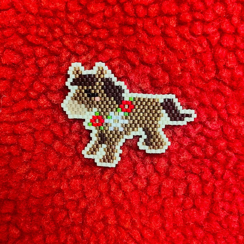 花の首飾りのお馬さん・ビーズステッチ図案 Brick Stitch Pattern