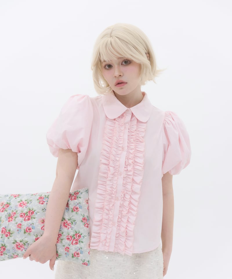 トップス sovisoon romantic frill blouse pink 受注8月上旬発送】romantic frill blouse | sovisoon.offi