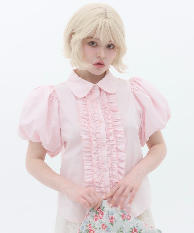 トップス sovisoon romantic frill blouse pink 受注8月上旬発送】romantic frill blouse | sovisoon.offi