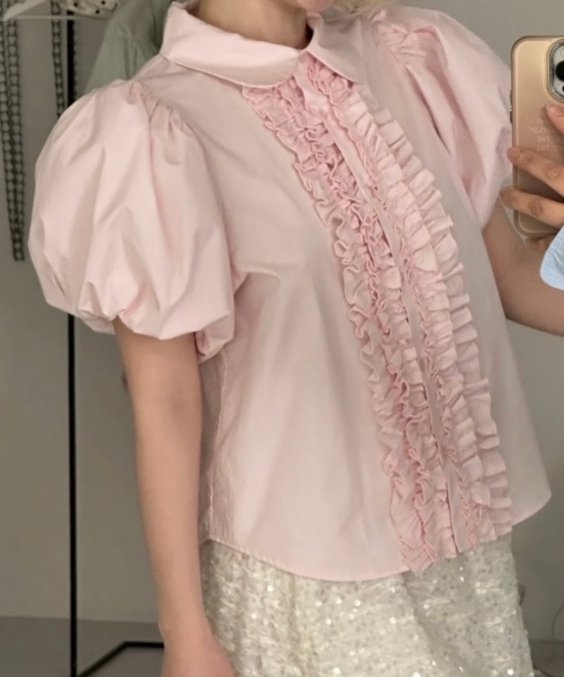 sovisoon romantic frill blouse pink 新品 増産分】romantic frill blouse | sovisoon.official