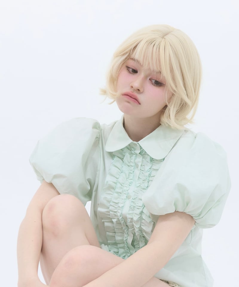 トップス sovisoon romantic frill blouse mint 受注8月上旬発送】romantic frill blouse | sovisoon.offi