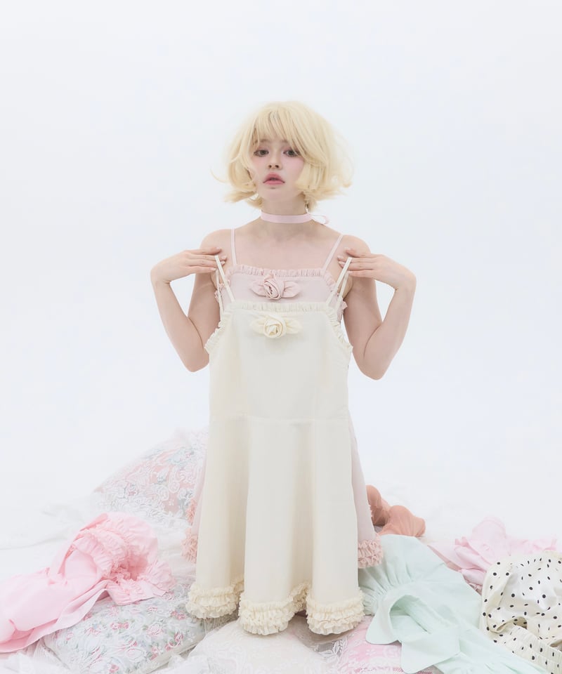 rose frill cami dress | sovisoon.official STORE
