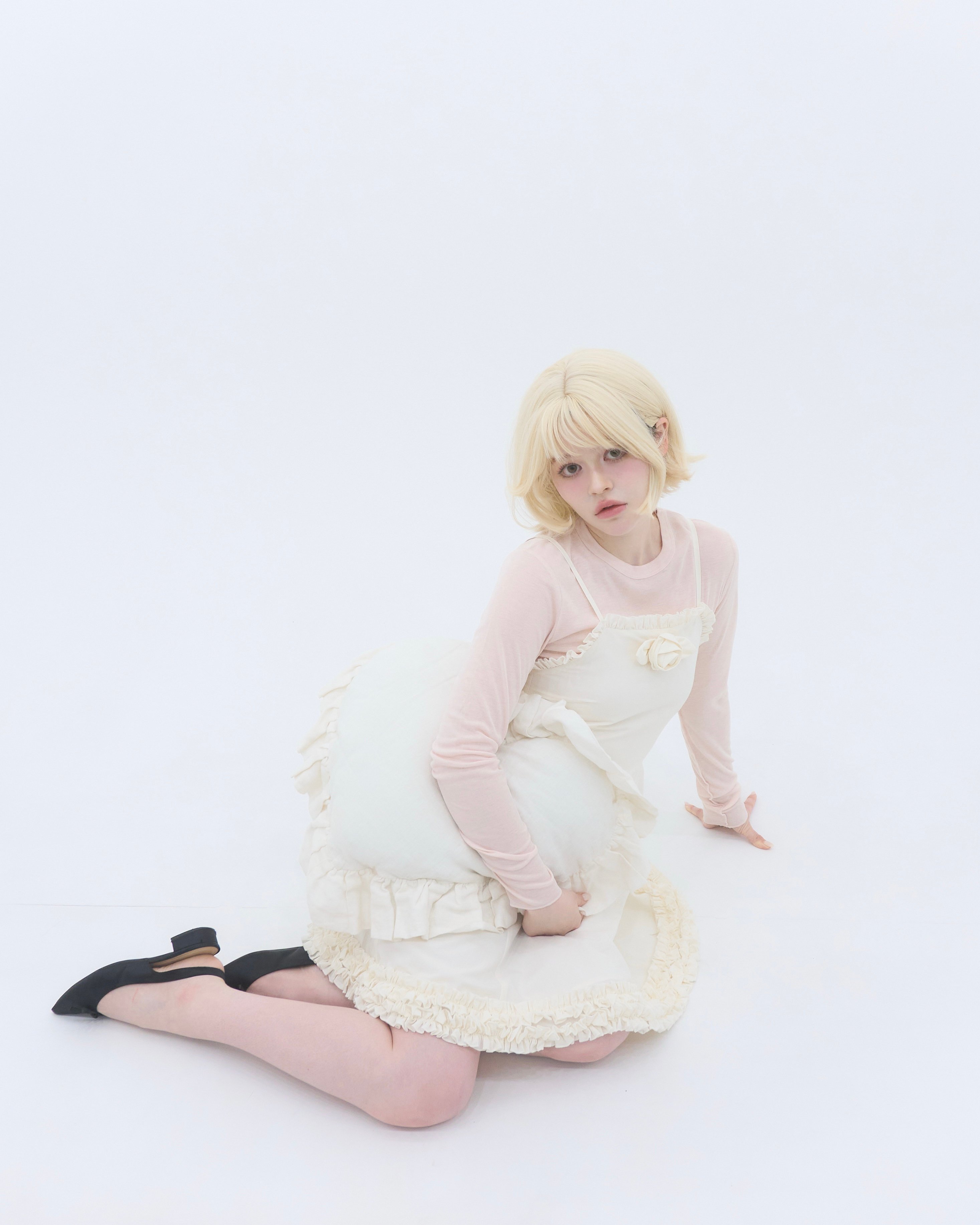 rose frill cami dress(ivory) | sovisoon.officia