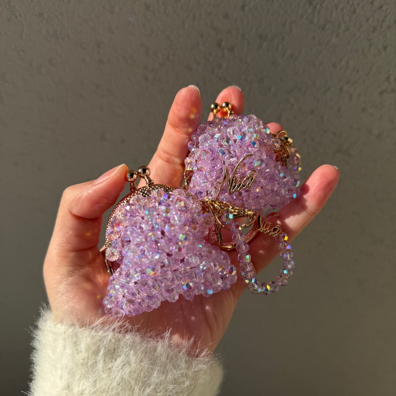 ビーズがま口チャーム（パープル） | NIIA